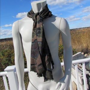 COACH camo wool scarf men’s camouflage $128 F54190 sexy brown green hot stylish